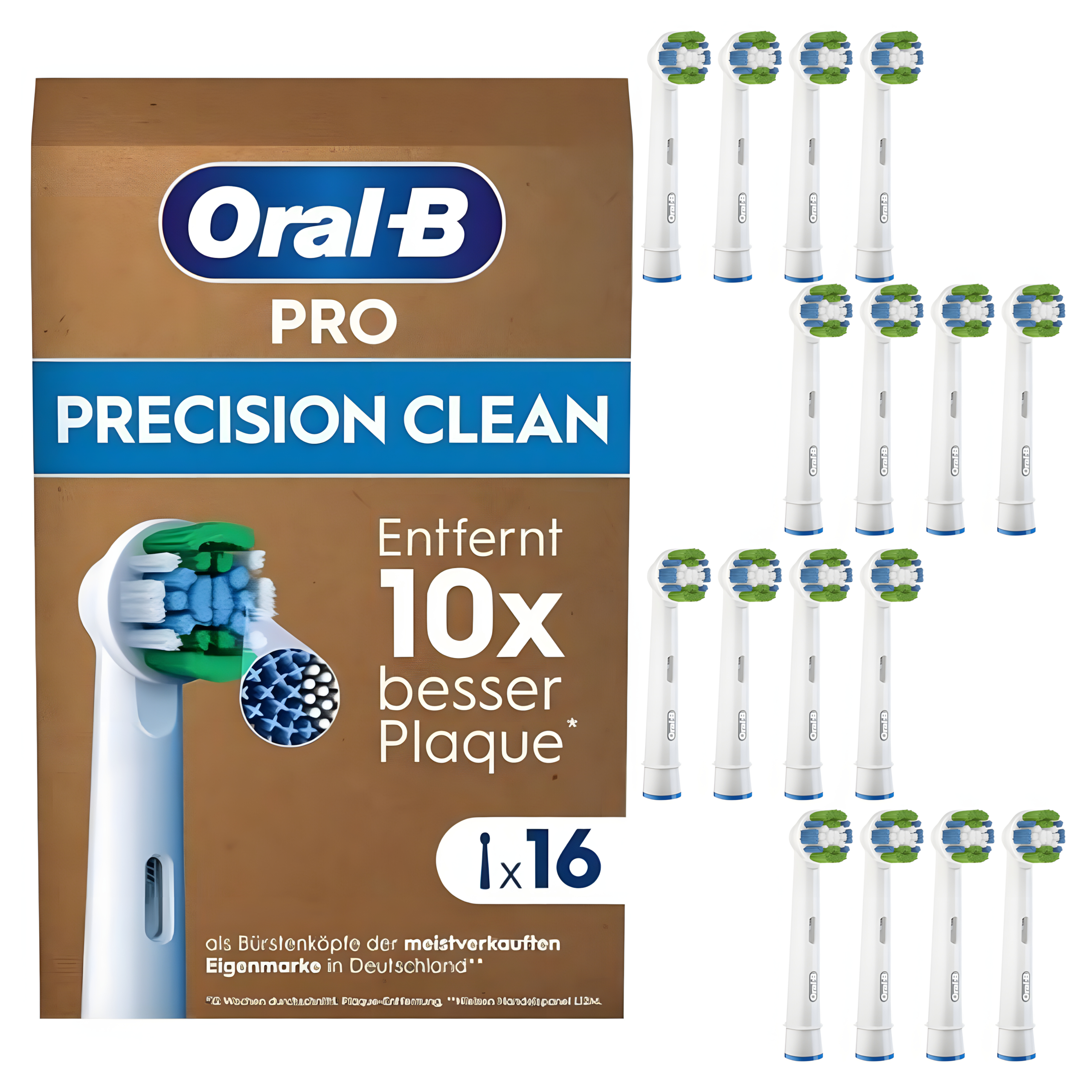 Oryginalne Końcówki do Szczoteczki Elektrycznej Oral-B EB20 Precision Clean - 16-pak