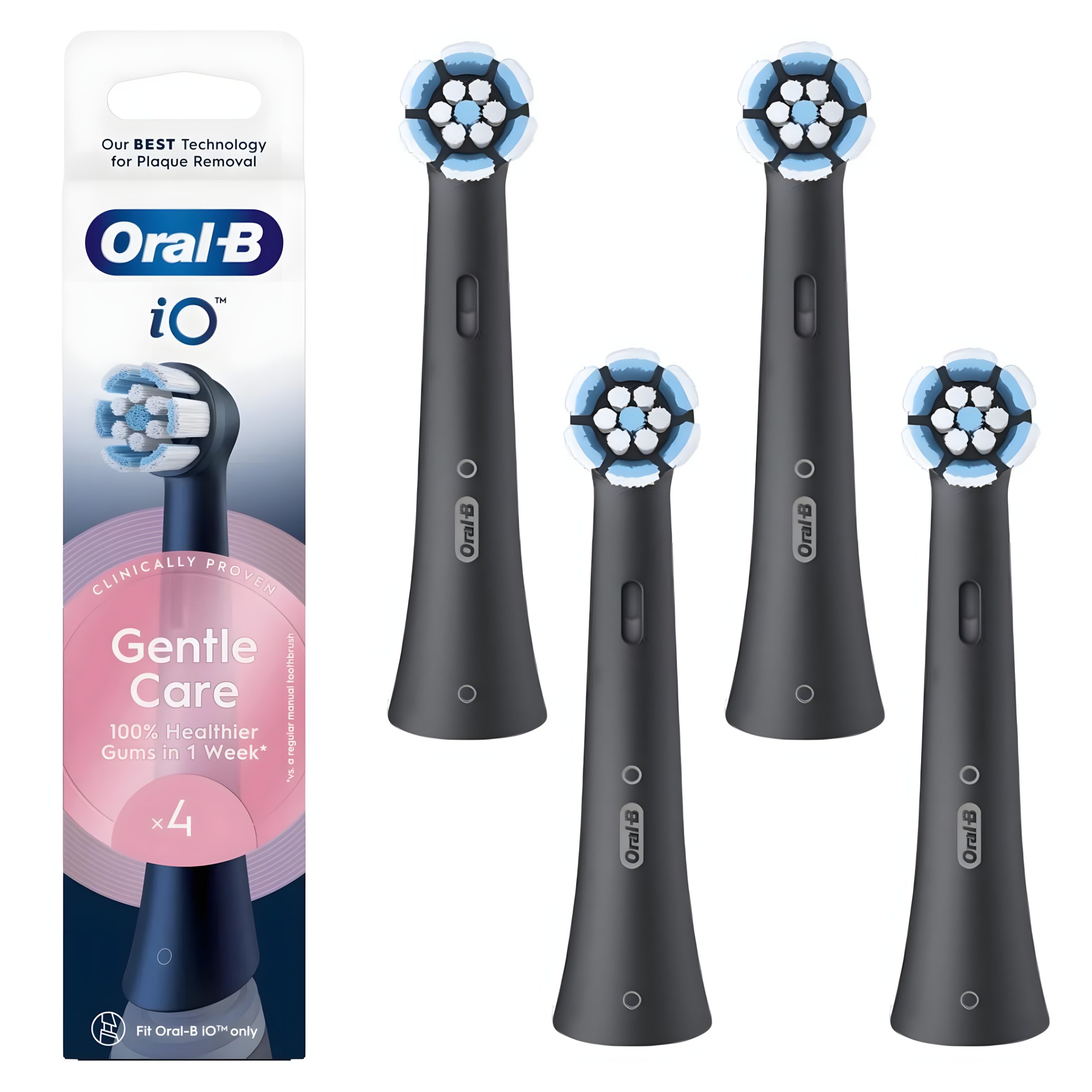 Oral-B Gentle Clean Czarne końcówki do szczoteczek iO RB SB-4 (4-pak)